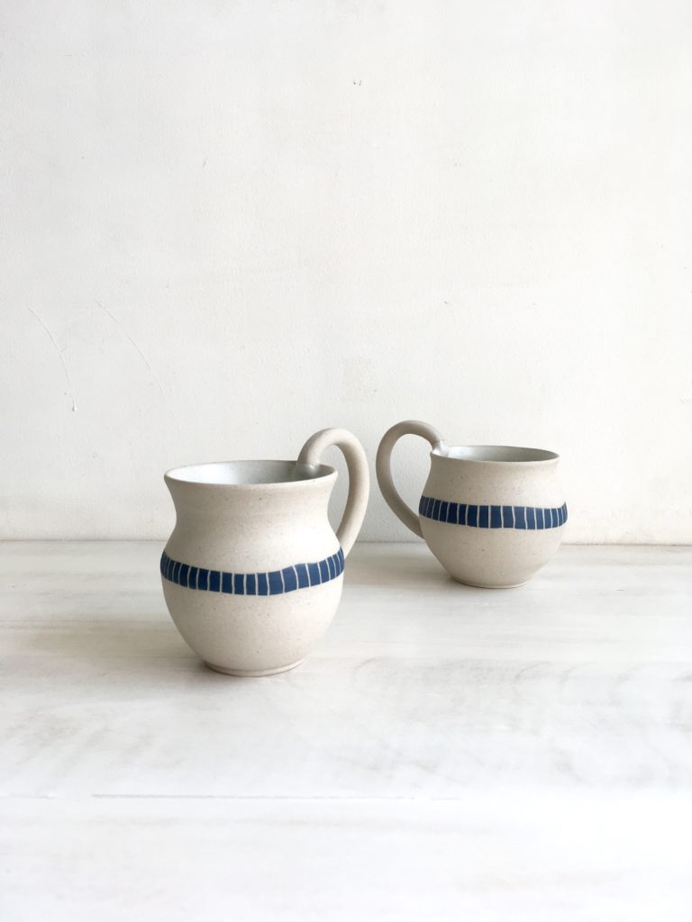 Handmade mugs in ceramic stoneware - "Equilibrium" by Mumbai-based studio potter Rekha Goyal