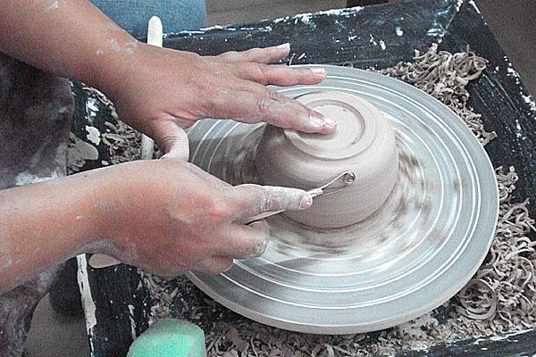 Turning on the potters wheel