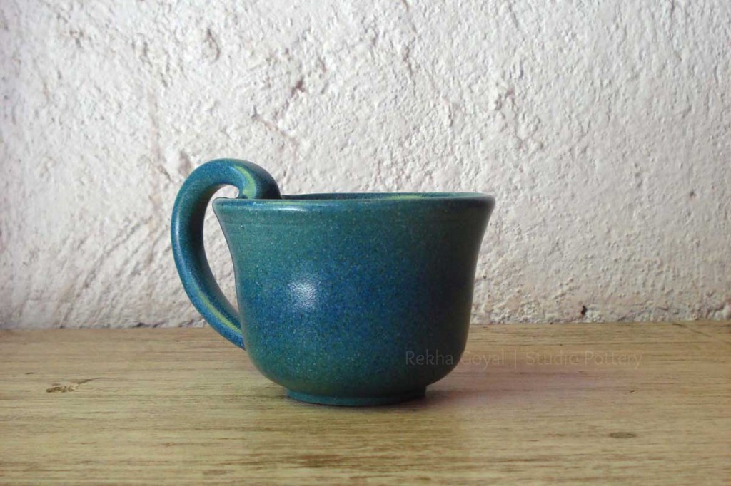 'Pretty Blue Cup' by Ceramic Artist Rekha Goyal