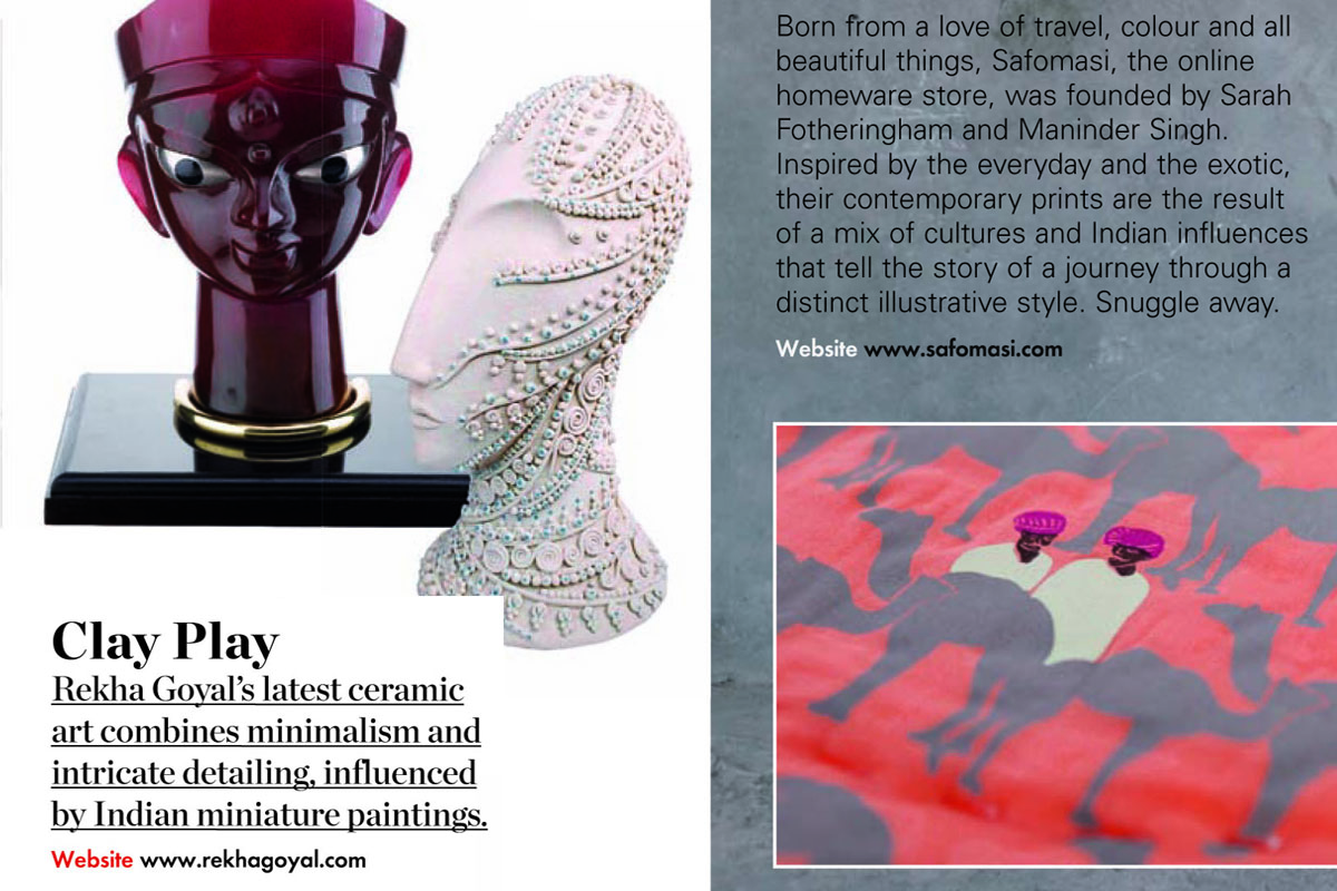 Mumbai studio potter Rekha Goyal featured in Elle Decor : Nov 2013