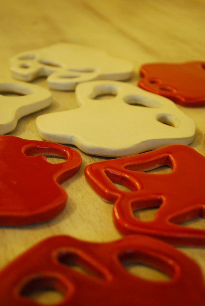 Ceramic coasters inspired by the lotus root